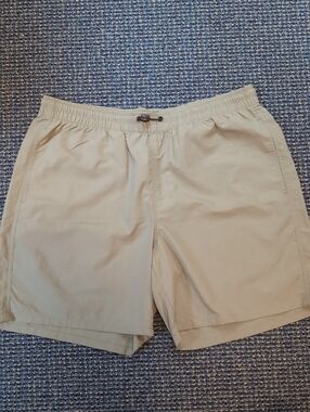 Men's Casual Elastic Waist Khaki Shorts - Sage